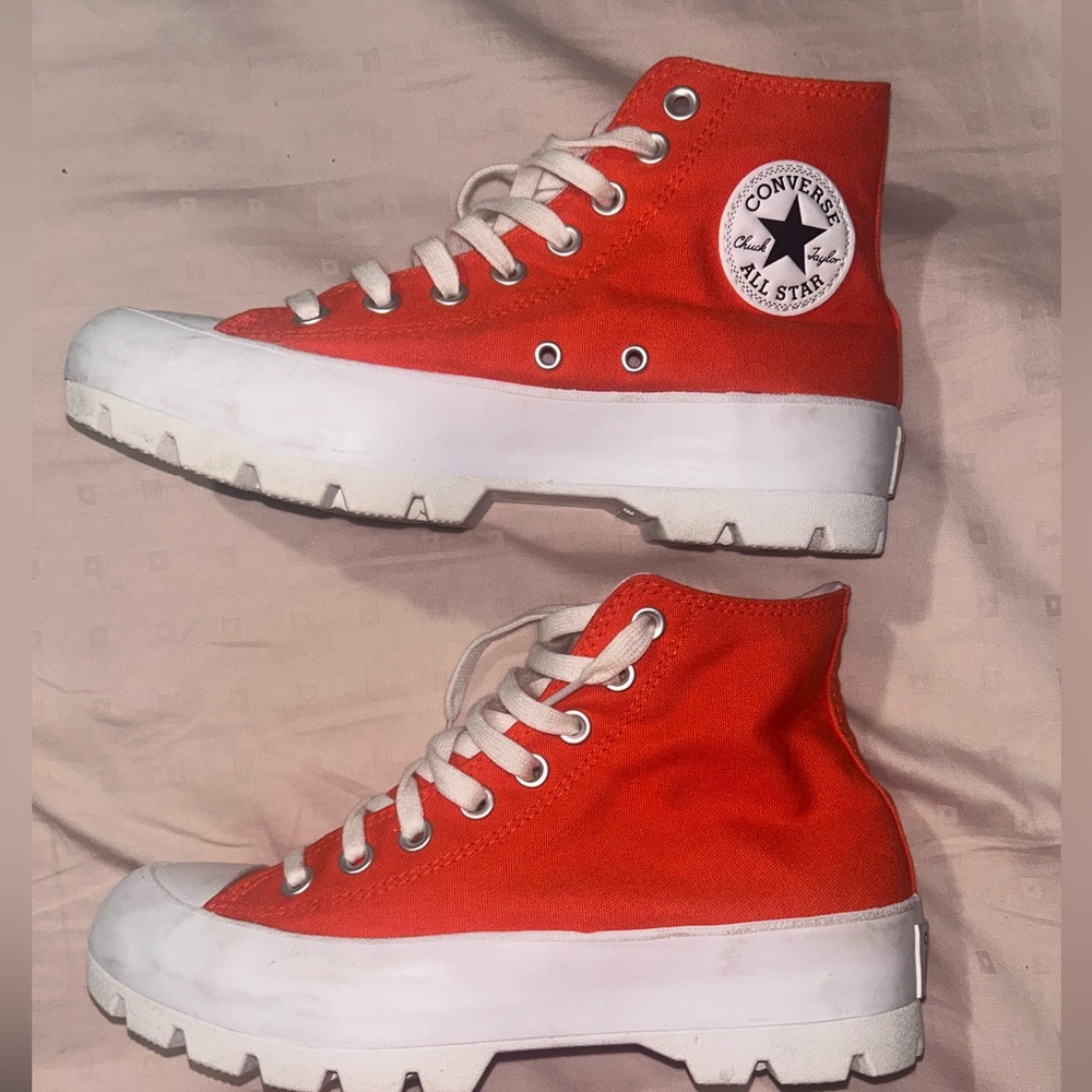 Converse Chuck Taylor All Star Lugged hogh top 
Women's Orange Shoes 8.5
